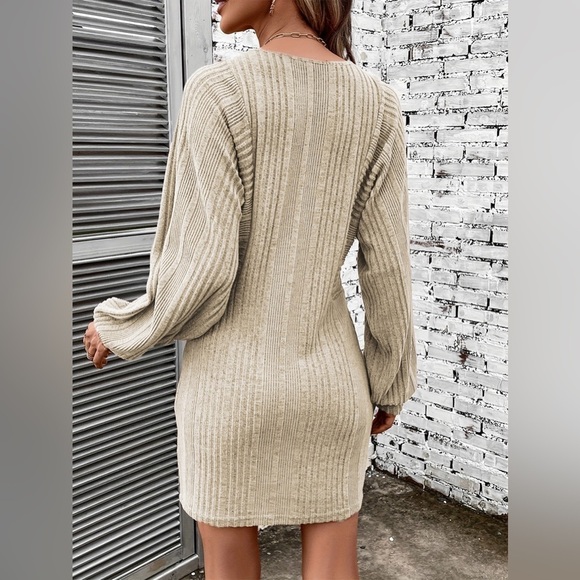 Dream Delight Sweater Dress with Puff Sleeve - Picture 6 of 7